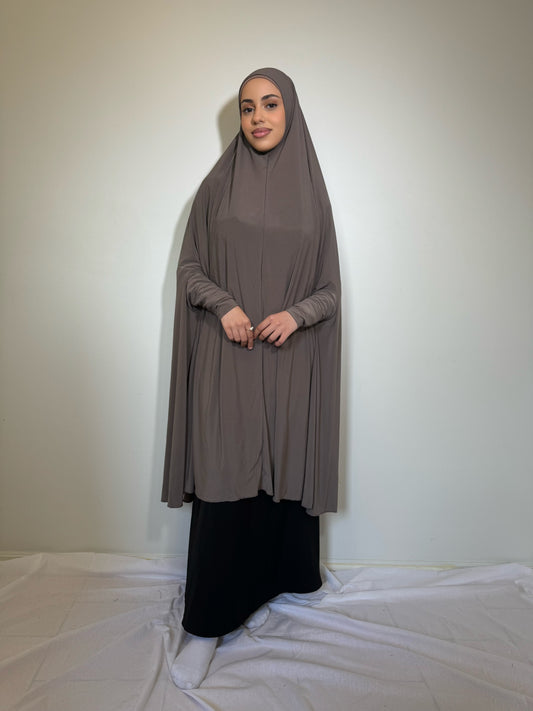 Taupe standard sleeve jilbab set