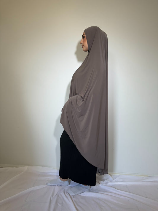 Taupe sleeveless jilbab set