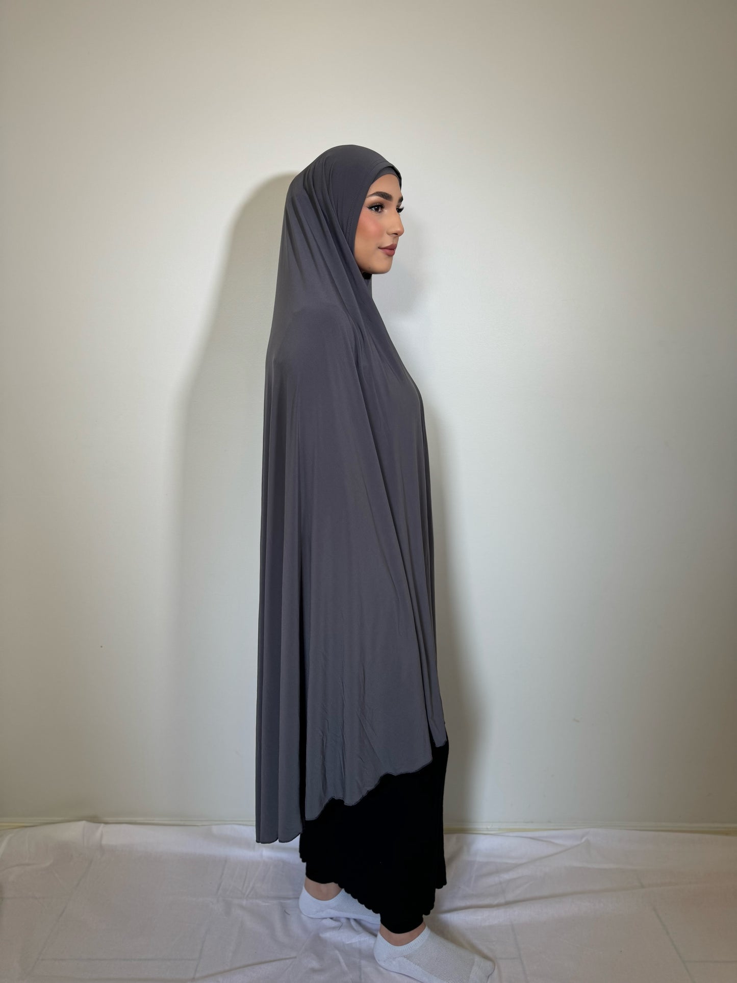 Grey sleeveless jilbab set