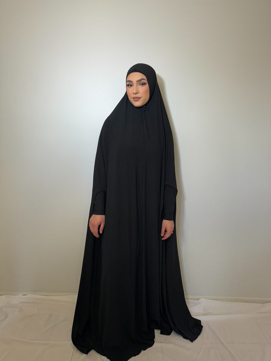 Black Full Length Jilbab Set