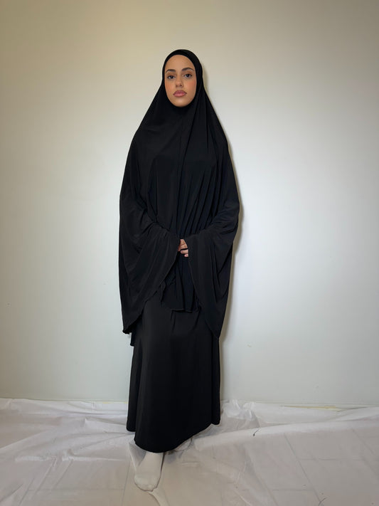 Black sleeveless jilbab set